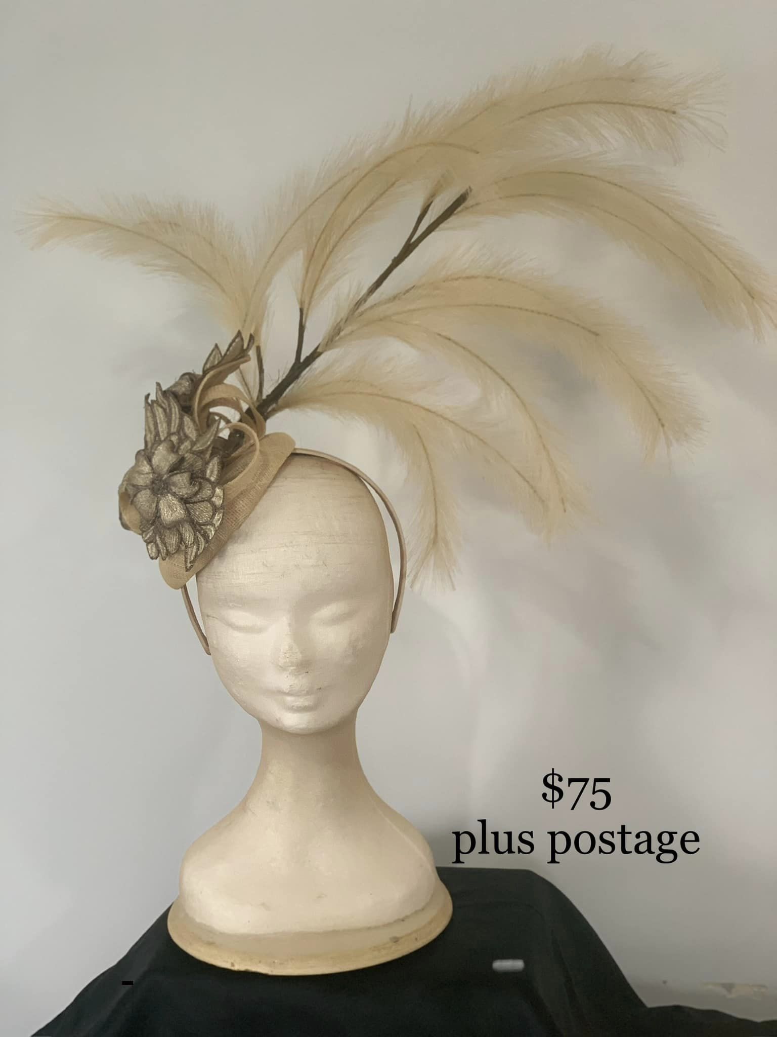 Neutral Statement Fascinator $75 plus postage